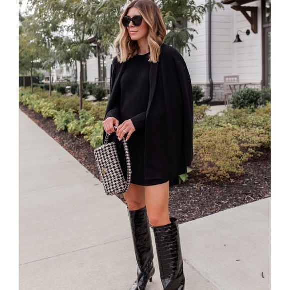 SPLENDID x Cella Jane Sweater Dress Geneva Long Sleeve BLOGGERS FAVORITE M Black - Picture 5 of 16